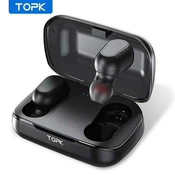 TOPK F22 TWS Bluetooth-5.0 Trådløse Bluetooth-Hovedtelefoner, Øretelefoner Med Mikrofon Mini Trådløse Øretelefoner til Xiaomi Smart Phone