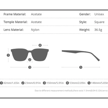 HEPIDEM Acetat Solbriller Retro Mænd Blid 2021 Nye koreanske Mode Square solbriller til Kvinder Vintage Spejlet gm MOMATI