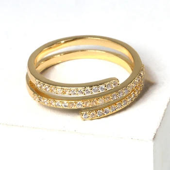 Rainbow 2 Farver Baguette Cz Cubic Zirconia Guld Fyldt Engagement Farverige Ringe Til Kvinder USA Hot Salg Finger Smykker 74113