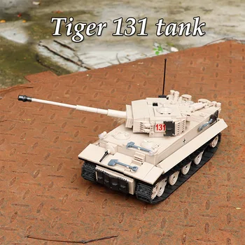 1018PCS TIGER 131 Militære Tank Model byggesten WW2 tyske Hær Soldat Våben Tunge Kampvogne Mursten Legetøj Til Børn Drenge