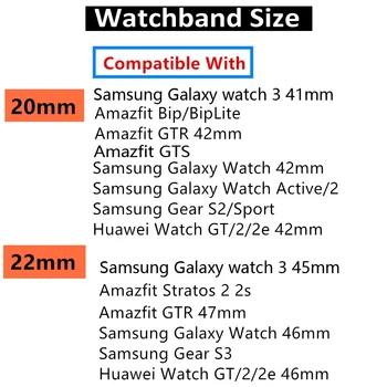 20mm/22mm ur band Til Samsung Galaxy se 3 45mm/42mm Gear S3/Aktiv 2 Silikone armbånd Huawei ur GT 2/2e/pro 46mm rem