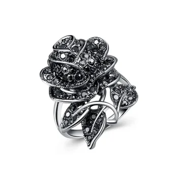 CAOSHI Black Rose Form Ring Retro Stil Kvinders Smykker Charme Tilbehør Mikro-Indlagt Zirkonia Flere Valgfri Engros 75097