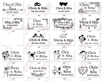 100 brik - Klar Personlige Bryllup Klistermærker Boble Etiketter, Boble-Tryllestav, Klistermærker, Etiketter, Guld/ whit tilpas (ikke flasker) 7520