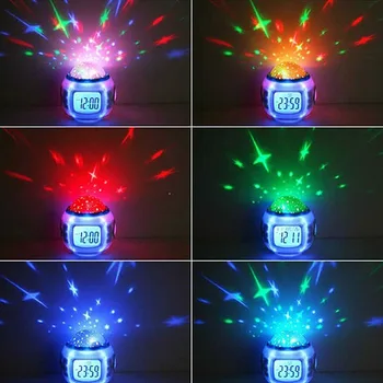 LED Vækkeur Colock 7 Farver Skiftende Digitale Skrivebord Gadget Digital Alarm Termometer Nat Lysende Kube Børns vækkeur