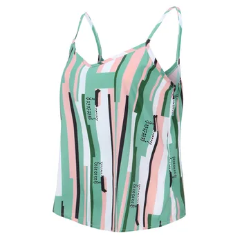 Mode til Kvinder Casual Bluse Camis Tank Toppe Med Print Vest Colorblock Stribet Boheme-Stil, V hals og Cami Shirts 7594