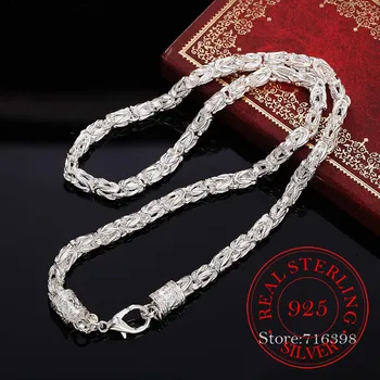 Sølv 925 Halskæde til Mænd, Kvinder Mode Mandlige Smykker Tilbehør Studs Kæde Dragon Halskæder til Mænd Collier Julegaver 76866