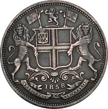 1858 i Britisk Indien 1/4 Anna Red Kobber samleobjekter Kopi Mønt 7740