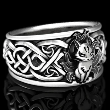 Mode Smykker-Ringe, Ni-halet fox vævet mønster ring, Punk ring 77573