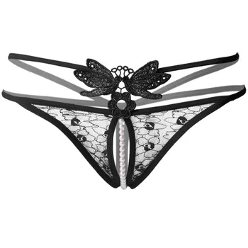 Nye G-Streng Sexet kvinders undertøj sommerfugl broderi transparent sexet g-streng trusser kvindelige blonder fristelsen low-waist trusse 77604
