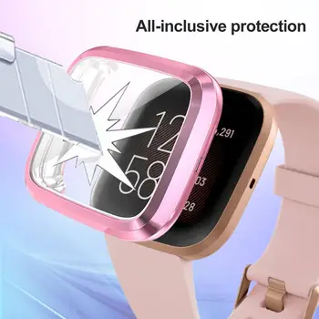 Screen Protector Case for Fitbit Versa 2 Beskyttende Cover TPU Cover sag Armbånd Smart Ur Band Beskyttelse Smart Tilbehør