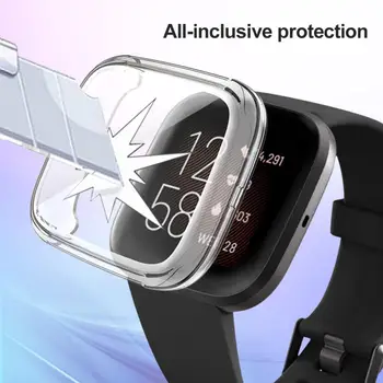 Screen Protector Case for Fitbit Versa 2 Beskyttende Cover TPU Cover sag Armbånd Smart Ur Band Beskyttelse Smart Tilbehør