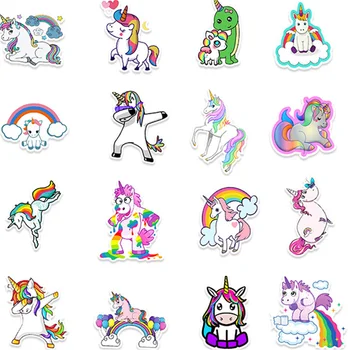 10/30/50STK Farverige Rainbow Unicorn sgrafitto-Hånd-Konto Kuffert Scooter Vandtæt Mærkat Toy Engros