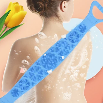Silikone Børster Håndklæder Gnide Tilbage Mudder Body Peeling Massage Bruser Udvidet Skrubber Huden Ren Børster Badeværelse