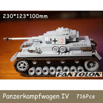 Tyske 716Pcs Panzerkampfwagen IV Med 3 Kommandør Soldat Infanteri Tal Militære byggesten Mursten Gave Legetøj Til Barn 7833