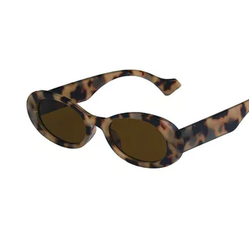 Stil Ovale Solbriller Kvinder Vintage Retro Euro-amerikanske Pink solbriller Kvindelige Sort Hip Hop Klare Glas UV400 78353