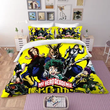 Sengetøj Sæt Min Hero Anime den Akademiske verden OS/Europa/UK Size Quilt Bed Cover Dynebetræk pudebetræk 3 Stykker Sætter Børn Voksne