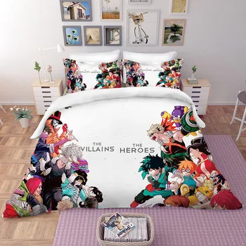 Sengetøj Sæt Min Hero Anime den Akademiske verden OS/Europa/UK Size Quilt Bed Cover Dynebetræk pudebetræk 3 Stykker Sætter Børn Voksne