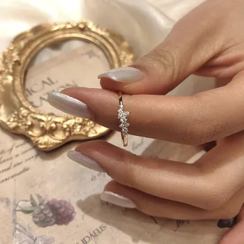 Fashion Kvinder Finger Ring Cubic Zirconia Guld Splint Farve Rhinestone Krystal Opal Ringe Bryllup Smykker 6/7/8/9 Størrelse 79363