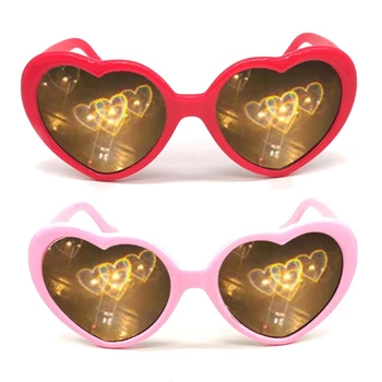 2 Farve Hjertet Effekt Diffraktion Briller Fersken Hjertet Specielle Effekter Briller F3MF