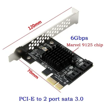 Universal PCIe port til PCI Express-til 6 gbps SATA 3.0-2-Port SATA III udvidelseskort yrelsen Adapter Lille Beslag PCIE-udvidelseskort
