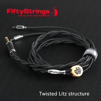 Fiftystrings Black Series 1960'erne 24awg Occ kobber forgyldt sølv med litz opgradere kabel-0.78 mmcx QDC UE Litz wire