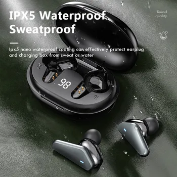 TWS Stereo-Bass-Hovedtelefoner Bluetooth Hovedtelefoner Trådløse Øretelefoner In-ear Headset Vandtæt Sports Hovedtelefon 9D Hifi-Gratis Fragt 80479