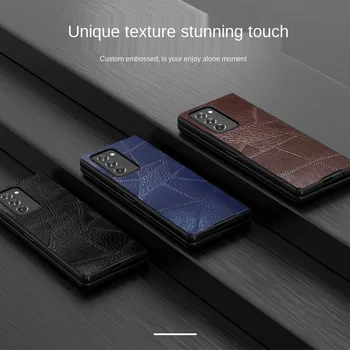 Galaxy Fold 2 Case etui Til Galaxy Z Fold2 5G Ægte Læder Mobiltelefon Shell 5 Farver Valgfri Nye Ankomst 80749