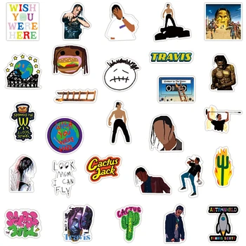 10/50 Stk/pakke Scott Travis Tegnefilm Amerikanske Rap-Sanger Klistermærker Til Blandede Børn Bagage Skateboard Decals Tilfælde Hjelm Bærbar