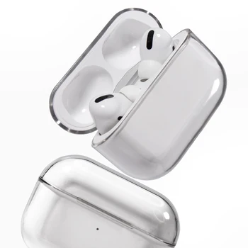 Mode Gennemsigtig Trådløse Bluetooth Headset Tilfældet For Airpods Pro Hovedtelefonerne Klar, Gennemsigtig PC Hard Shell Headset Box