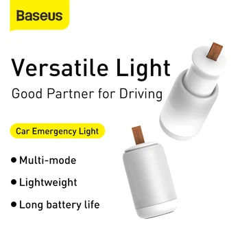 Baseus Bil Nødsituation Lys Magnetiske Adsorption Soveværelse Camping Nat Lys SOS-Lys 4-Lys-Modes Genopladelig Til Bil & Hjem