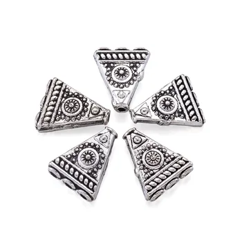 5pcs Tibetansk Sølv Perler, Trekant Spacer Perler til smykker at gøre DIY Halskæde Armbånd Håndlavet Antik Sølv Farve 17x14x6mm