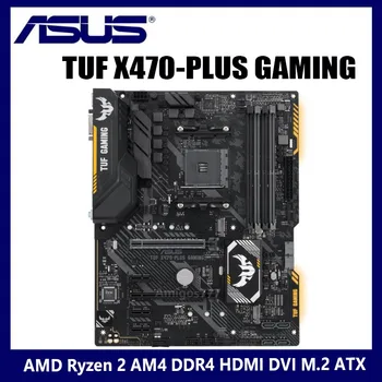 Socket AM4 Asus TUF X470-PLUS GAMING Bundkort DDR4 64GB PCI-E3.0 HDMI-Kompatible DVI 3200MHz Desktop X470 Placa-Mae ATX Brugt