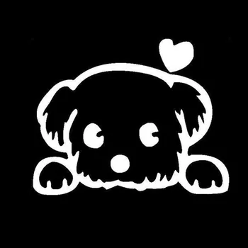 Bil Mærkat Baby Pet Søde Hund Tegnefilm vinduesskilte Sjove Dyr Personlighed Vandtæt Tilbehør PVC,13cm*10cm 83445