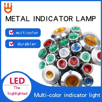 6/8/10/12/16/19/22/25/30MM Metal LED Advarsel Indikator Signal Lampe 6V og 12V 24V 110V 220V