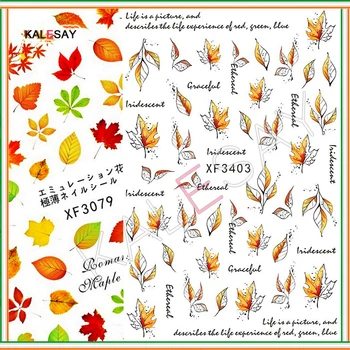 Efteråret Abstrakte Maple Leaf Nail Art Stickers til Manicure Søde Negle Design Dekoration Decals Tilbage Lim Designer-Nail Art Indretning