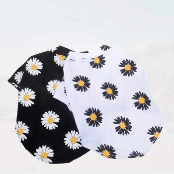 Dog Shirts Tøj Sommeren Vest Pet Fashion Tøj Chrysanthemum T-Shirt Hunde Pels Outfits Kæledyr Produkt 83817
