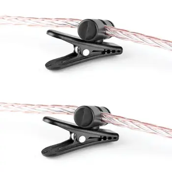 360° Roterbar Black Headphone Hovedtelefon Kabel Ledning Ledning Revers Klip Nip Klemme Holder Hovedtelefon Wire Klemme Indehaver