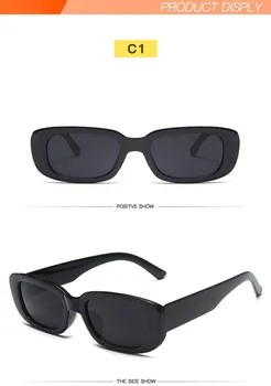 2021 Luksus Sorte Små Firkantede Solbriller Kvinder Y2k Steampunk Sol Briller Trend Designer Street Briller Brille Gafas De Sol 848