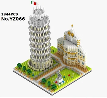YZ Mini Blokke Arkitektur Pisa Verden Vartegn Bygning Mursten Louvre Kids Legetøj Eiffel Tower Model Slottet for Børn Gaver