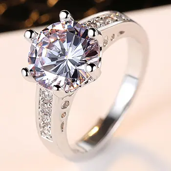Kvinder Krystal Mode Ring Viser Elegant Temperament Charmerende Smykker, Ring Indlæg Klare CZ Real rhodineret Ring 85439
