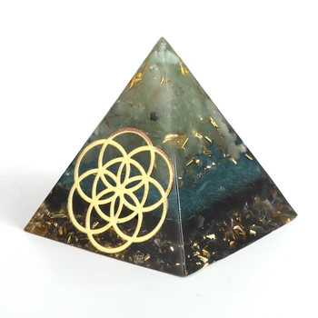 Berolige Sjælen Orgonite Pyramide Natural Obsidian Kvarts Chips Grus Orgone Energi Generator, Meditation, Healing, Balance Smykker 85549