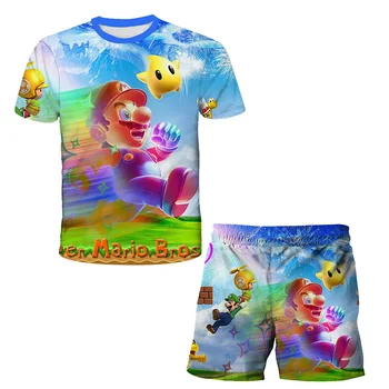 Mario bros t-shirts Passer til Baby Drenge T-Shirt børnetøj Sæt T-shirt & Shorts i 2 Stykker Sæt Piger Drenge Tøj, Bukser Kulør 8560