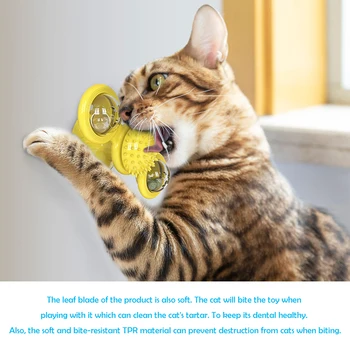 Vindmølle Cat Toy Interaktivt Legetøj med Katteurt til Indendørs Katte med Suge Katteurt Bold & Belysning Bold,Sjove Massage Skrabe Kildre