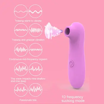Kraftfuld Clit Sucker Vibrator Tungen Vibrerende Brystvorte Suger Blowjobs Klitoris Stimulator Etotic Sex Legetøj til Kvinder Masturbator 86063