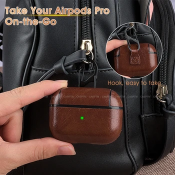 PU Læder taske til Airpods Pro Luxury Beskyttende Cover med Anti-tabte Spænde for Luft Bælg 2 1 3 Hovedtelefon Earpods Fundas