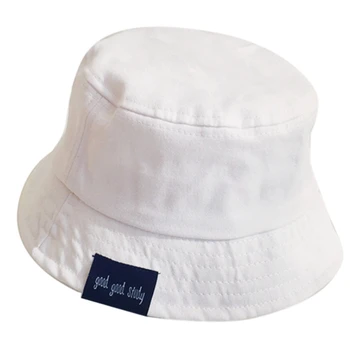 2021 Nye Barn Kids Sun Beskyttelse Bucket Hat Breve Etiket, ensfarvet Fisker Cap 2020 tendens 8640