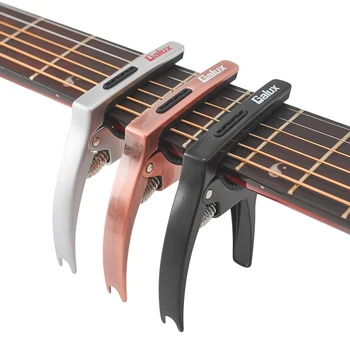 Galux GC-500A Multifunktionelle 3-i-1 Guitar Capo Premium Zink Legering Quick Change Single Handed Klemme til Elektrisk Guitar