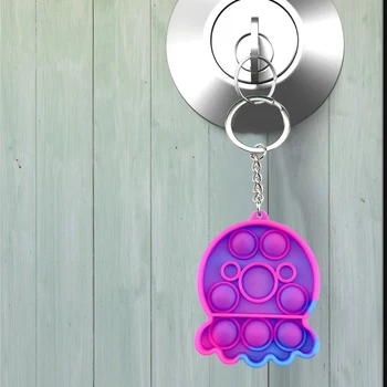 Nye nøglering pille Vedhæng legetøj enkel smilehul ananas unicorn mini pop boble figet Antistress-Toy Børn Sidste spil