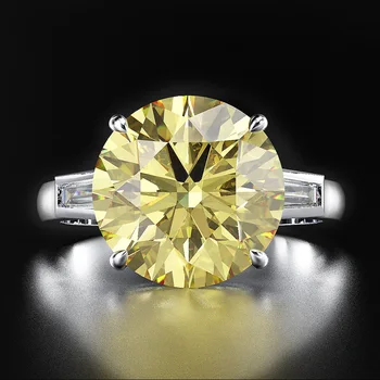 Håndlavet Runde cut 6ct Cz Diamant Ring Oprindelige 925 sterling sølv Engagement Bryllup band Ringe til Kvinder, Brude Smykker 87570