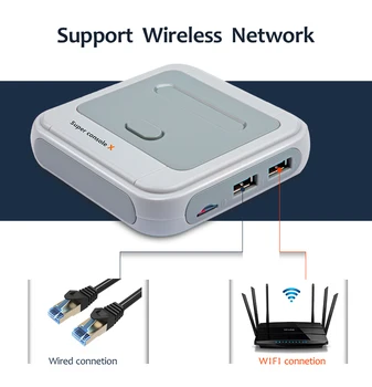 Super Konsol X 2,4 G Wireless Mini Retro/TV, Video, spillekonsol Til PS1/N64/DC/NDS Med 51000+Spil 4K HD-Output WiFi Konsol Box